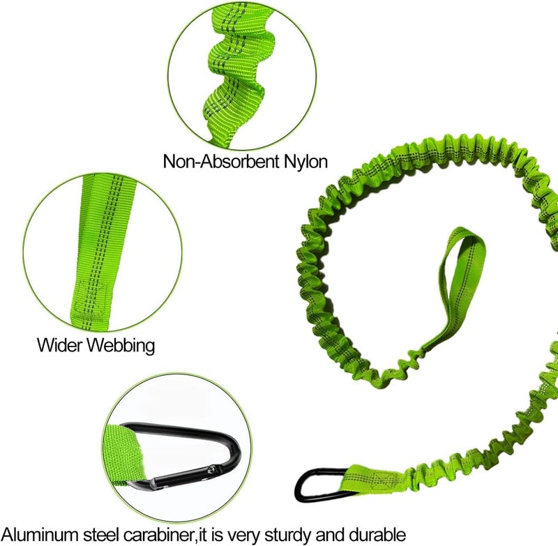 Lvsnro Paddle Leash Kayak Paddle Holder Tool Lanyard - 2 Pack Stretchable Paddle Strap with Carabiner Secure Leash Lanyard Rope for SUP Kayak Canoe Paddle Fishing Pole Rod - Image 4